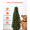 Artificial Boxwood Topiary 3.3 Ft Set Of 2 With Sturdy Pot Greenery, Premium PE Fake Trees, Year-Round Indoor & Outdoor Faux Green Plant For Front Door, Entryway, Porch, Balcony, Patio, Garden