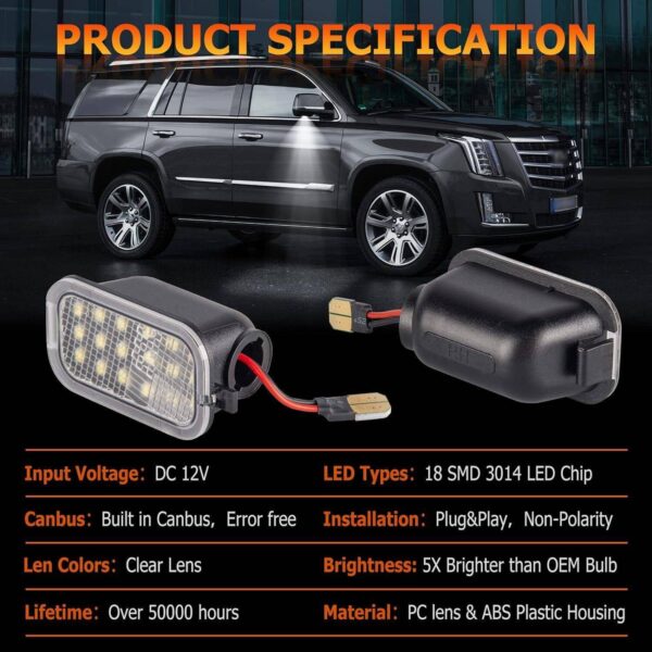 6f2d53ac-48b4-4891-a9e0-820edb6b78d6.jpg 2X LED Side Mirror Puddle Lights For 07-14 Yukon Sierra Tahoe Avalanche Escalade