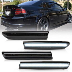 70163dee-00ef-4f97-96cc-31c987f6acdb.jpg Black Lens LED Front Rear Fender Side Marker Lights For 2004-2008 Acura TL Base
