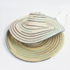 New Elegant Natural Hand-woven Ribbon Dome Wide Brim Straw Hat For Women Summer Beach Vacation Casual Stripe Designer Hats