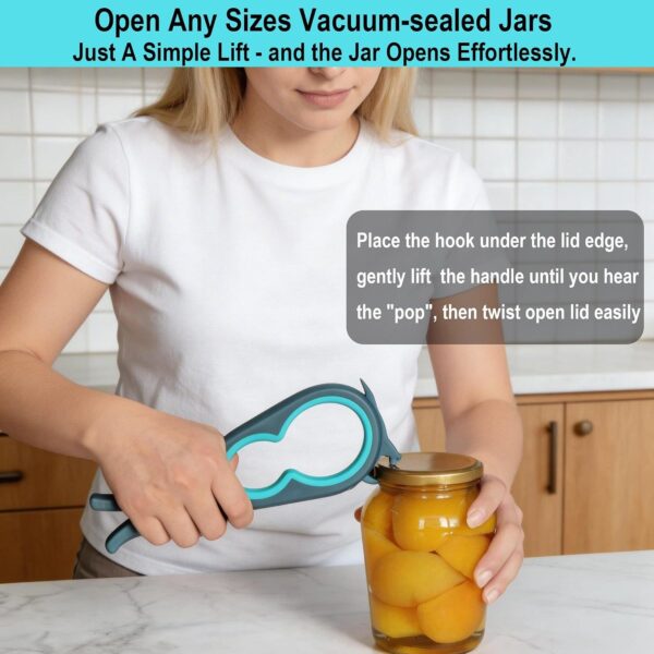 Jar Opener & Bottle Opener, Easy Grip Kitchen Tool For Seniors, Manual Lid Opener For Jars, Bottles, Cans & Household Use