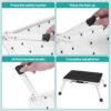 Foldable Stool, Anti-slip Platform And Rubber Feet, 330-pound Capacity Sturdy Metal Foldable Stool