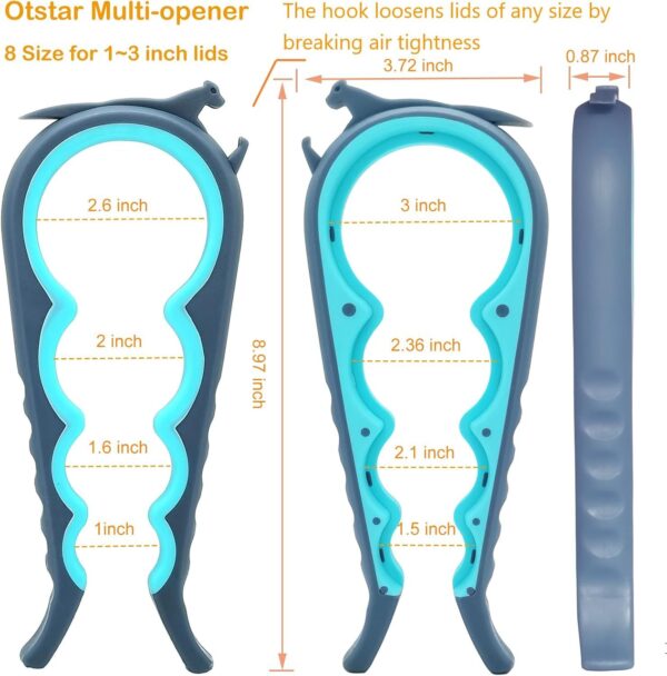 Jar Opener & Bottle Opener, Easy Grip Kitchen Tool For Seniors, Manual Lid Opener For Jars, Bottles, Cans & Household Use
