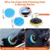 771f3f57-1bfa-4d60-8301-27dc3e63ab73.jpg 26Pcs Car Detailing Brush Kit Exterior Interior Car Cleaning Set Drill Brush Set Car Buffing Sponge Pads Kit For Cleaning Automobile Interior Exterior Wheels Dashboard