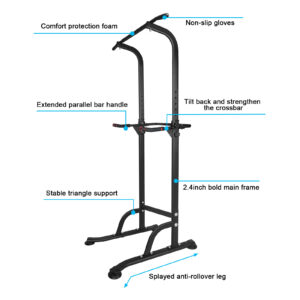 772f6026-e2bf-416a-a3ce-490805f7c973.jpg Power Tower Dip Station Adjustable Height Heavy Duty Multi-Function Fitness Training Equipment