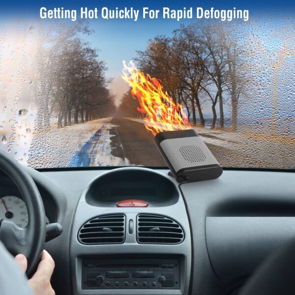 78d6c46d-58e7-4201-9c71-fecb0dd3c64f.jpg 12V 150W Portable Car Heater Heating Fan 2 In 1 Defroster Defogger Demister Windshield Heater Automotive Cooling Fan With Air Purification 360 Degree Rotating Base