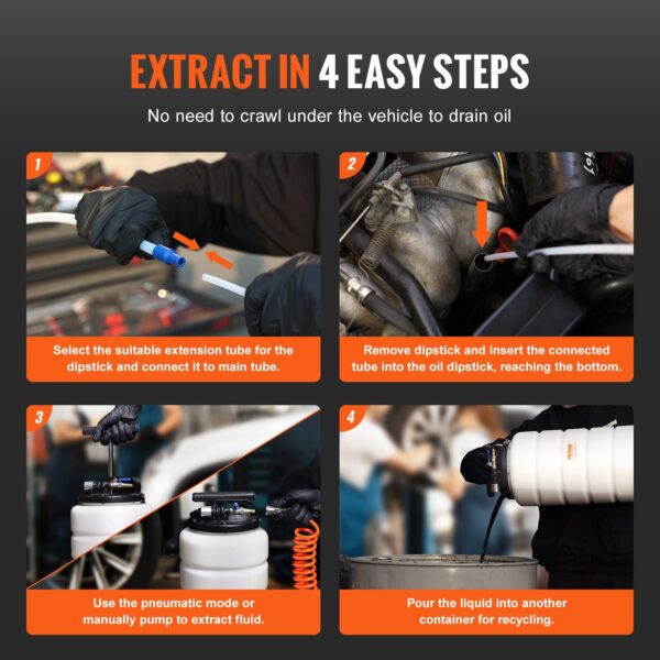 Oil Extractor Change  For Automotive Fluids Vacuum Evacuation