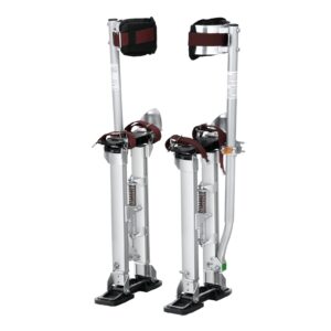 Drywall Stilts, 18''-30'' Adjustable Aluminum Tool Stilts With Protective Knee Pads, Durable And Non-slip Work Stilts For Sheetrock Painting, Walking, Taping, Silver