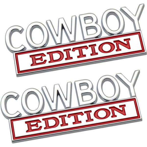 2pack Cowboy Edition Emblems, Seabee Emblem 3D Badge Decal Car Truck SUV,Refrigerator Sticker,Window Display Stickers,Bicycles, Laptops, Fridges