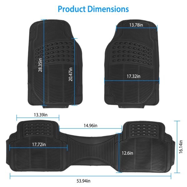 7bb4ae36-0a08-4bd0-a934-a29f196f20d9.jpg Set Of 3Pcs Automotive Floor Mats Set Front Rear PVC Rubber Floor Mats Heavy Duty Drive Vehicle Car Mats With Trimmable Design Fit Most Cars SUVs Trucks
