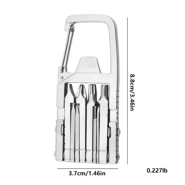13 In 1 Multi-function Gadgets Stainless Steel Combination Tools, Mobile Phone Holder, Folding Outdoor, Bottle Opener, Screwdriver, Hiking Buckle, Knife