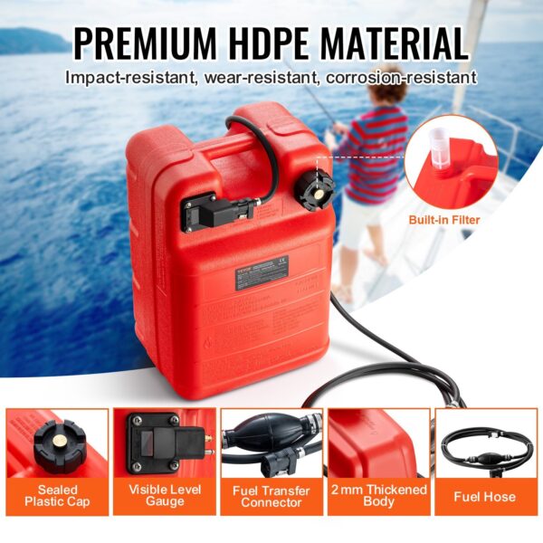 7c31fa0e-2cea-41d1-9b4e-599154b1cb0c.jpg Marine Tank, 6.34-Gallon/24-L Marine Portable Tank Outboard Marine Boat Transfer Tank With 9.8ft Hose, Gauge For Outboard Engine Boats, Yacht, Fishing Boat, Deck Boat, Red