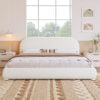 Cream Style Fabric Upholstered Bed, Simple Modern Bedroom Double Bed,King