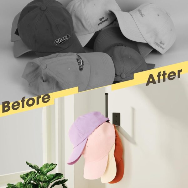 Stainless Steel Hat Organizer, Wall Mounted Hat Rack, Space Saving Hat Holder For Caps, Hats, Bedrooms, Closets & Entryways