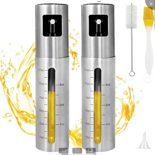 Fuel Spray Can Household Kitchen Supplies Artifact Stainless Steel Oil Injection Bottle Spice Bottle Spray Press Type Barbecue Oil Bottle Kitchen Gadgets