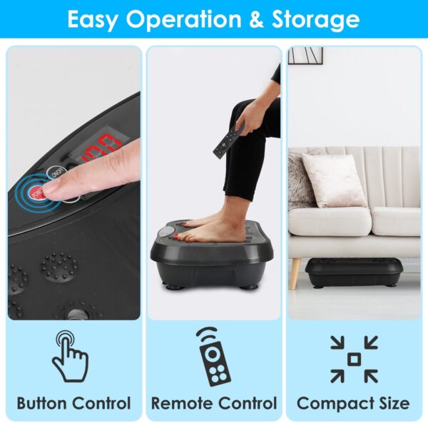 1Pc Vibration Exercise Machine Vibrating Plate Platform Whole Body Fitness Vibration Workout Equipment With 120 Speeds 1-20Mins Timer Resistant Bands Remote Control 330LBS Max Load