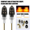2X Mini Motorcycle LED Turn Signals Blinker Light Indicator Amber Lamp Universal