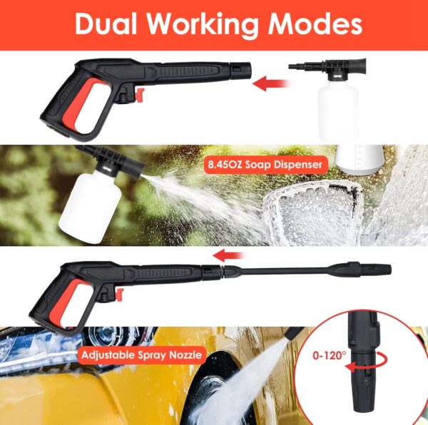 80748535-004a-4edb-b143-3efadc353f2b.jpg 1Pc Electric High Pressure Washer 1740PSI Powerful Car Washer Pressure Cleaner With Adjustable Spray Nozzle Soap Dispenser IPX5 Waterproof For Patio Garden Driveway