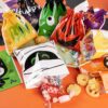108 Pcs Halloween Drawstring Treat Bags, 9 Character Designs, Mini Candy Goodie Bags