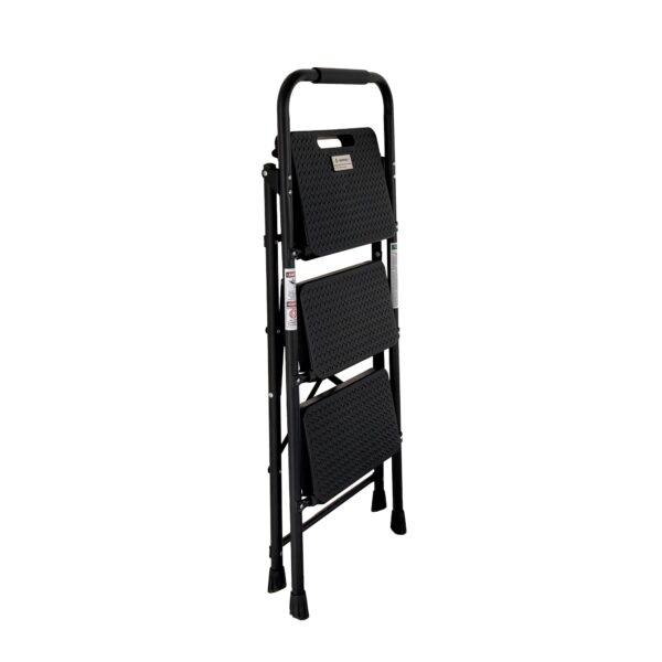 3 Step Ladder, Folding Step Stool With Wide Anti-Slip Pedal, Sturdy Steel Ladder, Lightweight, Portable Steel Step Stool