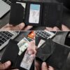 Airtag Men's Wallet Minimalist RFID Wallet With Airtag Stand Smart Pop-up Wallet With Wallet, Slim Card Holder Small Wallet