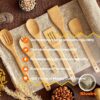 Bamboo Cooking Spoons 6-Piece Set, Wooden Kitchen Utensils With Spoons & Spatulas, Durable Cooking Tools For Home & Kitchen