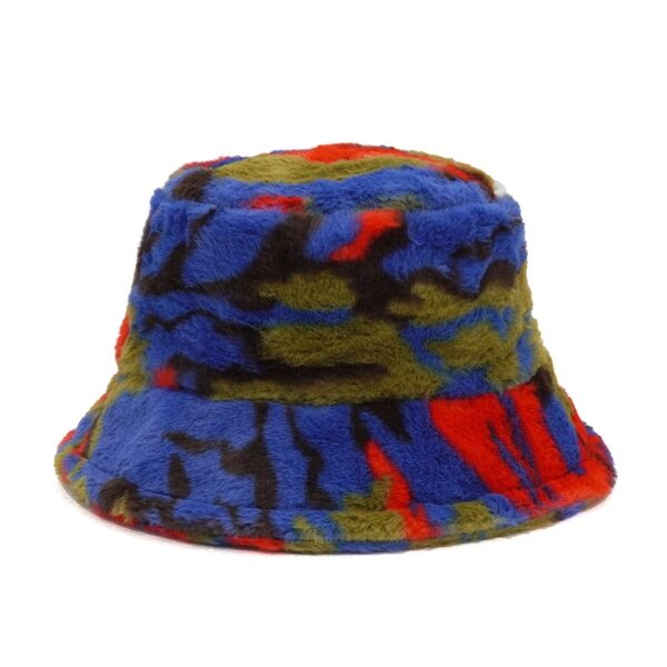 588775514 Autumn Winter Camouflage Faux Fur Bucket Hats Women Girl Fashion Warm Soft Velvet Fluffy Fisherman Hat Ladies Outdoor Panama