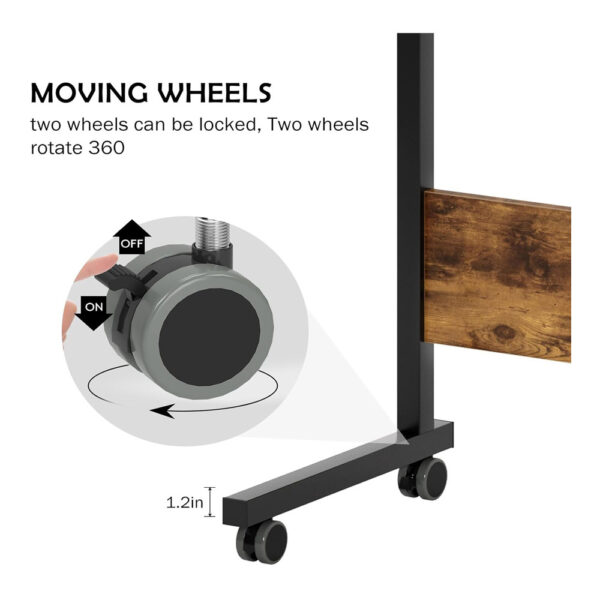 8ca5f975-4627-4e9a-817e-f1d4ba18309f.jpg Adjustable Tray Table Rolling Sofa Side Snack Table With Wheels Portable C-Shape Dinner Tray Tables Mobile Wooden Laptop Desk Beside Couch Bed