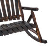 Classic Wooden High-Back Rocker, Carbonized For Garden Serenity & Relaxation, Durable Outdoor Furniture