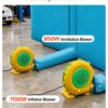 Inflatable Paint Booth, 39.37 X 16.40 X 13.12 Ft, Inflatable Spray Booth With 950W+1100W Blowers, Air Filter System, Triangular Roof, For Painting Car, Truck, Furniture, Automotive Sheet Metal