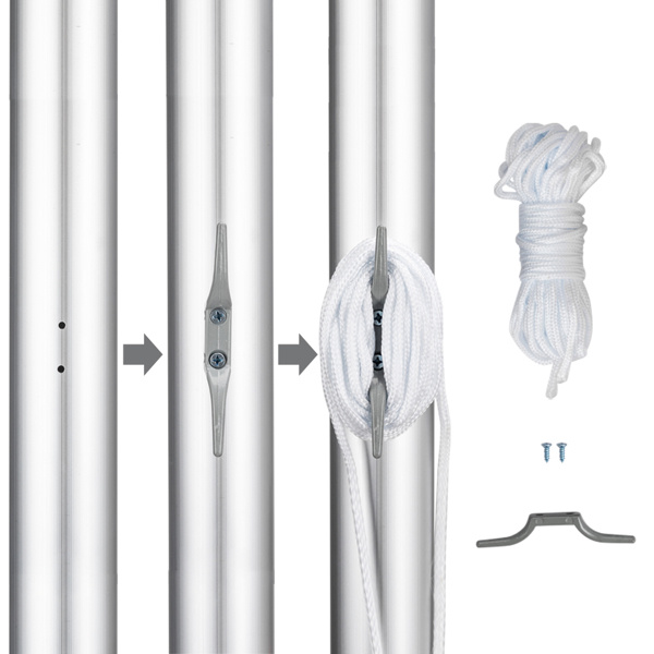 Cut Off Flagpole Aluminum Alloy, Adjustable And Extendable