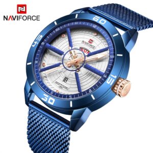 588596885 NAVIFORCE Mens Watches Top Brand Luxury Sport Watch Mesh Steel Date Week Waterproof Quartz Watch for Men Clock Relogio Masculino