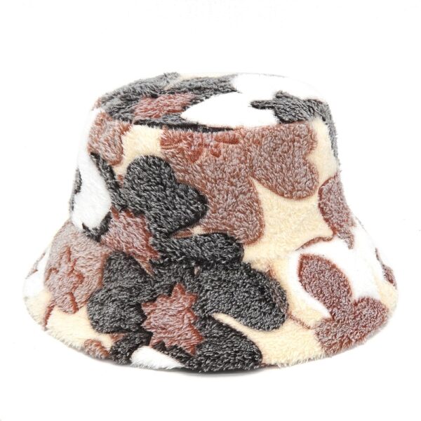 588775567 Autumn Winter Camouflage Faux Fur Bucket Hats Women Girl Fashion Warm Soft Velvet Fluffy Fisherman Hat Ladies Outdoor Panama
