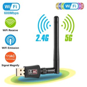 91bd3b39-1931-4382-8e84-05eadc6a2fa8.jpg USB WiFi Adapter AC600Mbps 5G/2.4G Dual Band 802.11ac Wireless Network Adapter W/ 2dBi External Antennas For PC Desktop Laptop