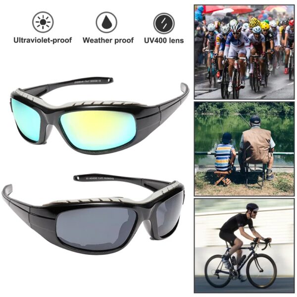 93d6fd94-f888-4526-a17e-54817cbb1ab1.jpg 2 Pairs Motorcycle Padded Foam Wind Resistant Riding Glasses Sunglasses