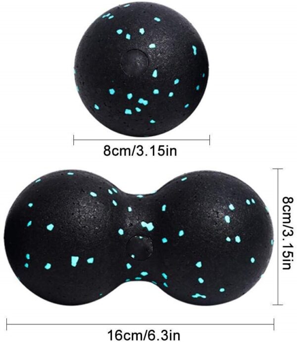 (Ship Now) 2Pc Peanut Fitness Massage Ball Set Double Lacrosse Mobility Ball for Myofascial Physical Therapy Deep Tissue Massage