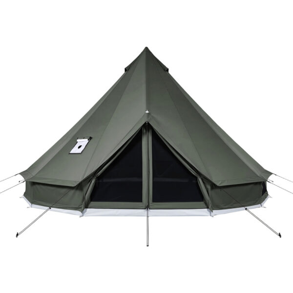 Canvas Bell Tent, 4 Seasons 13.12 Ft Yurt Tent For Camping With Stove Jack, Canvas Breathable Holds Up To 4 People With Zipped Detachable Floor, For Family Camping Glamping Outdoor Hunting Party
