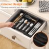 Expandable Silverware Organizer Plastic Utensil Tray For Kitchen Drawer BPA Free Flatware Cutlery Holder Space-Saving Storage For Spoons Forks