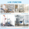 9aa533f9-785e-4f6d-b077-323843fe6741.jpg Rolling Shower Wheelchair for Seniors, Bedside Commode Chair with Locking Wheels, Seat, Backrest, Arms, Gray