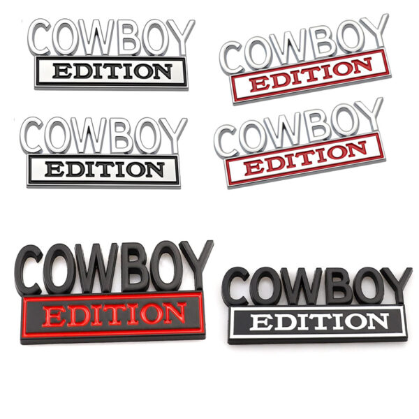 2pack Cowboy Edition Emblems, Seabee Emblem 3D Badge Decal Car Truck SUV,Refrigerator Sticker,Window Display Stickers,Bicycles, Laptops, Fridges