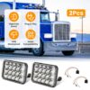 9e57dfe2-e643-438e-a6ba-3ac09fb63fe1.jpg 2Pcs 4x6in Car LED Headlights Vehicle Rectangular Headlamp With H4 Socket H4-to-3Pins Adapter With High Low Beam White Light IP68 Waterproof For 10-80V SUV Truck Sedan Car Motorcycle