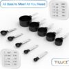 Stackable Measuring Cups & Spoons Set - Black Nesting Kitchen Gadgets With Stainless Steel Handles