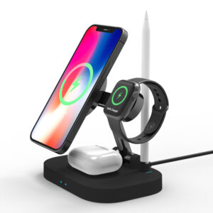589025291 Vertical Magsafe Magnetic Folding Three-in-one Stand Mobile Phone Watch Headset 1 Generation Pen Four-in-one Wireless Charger