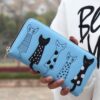 FLYING BIRDS! 2016 women wallets leather wallet long style dollar price Women bag card holder cartoon cat coin purse LS8723fb