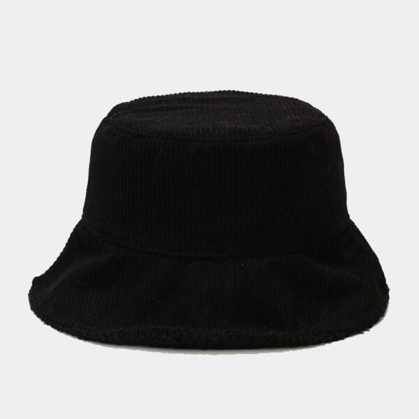 New Women Plus Plush Corduroy Bucket Hat Female Solid Winter Solid Streetwear Warmer Folding Big Wide Visor Vintage Flat Hats