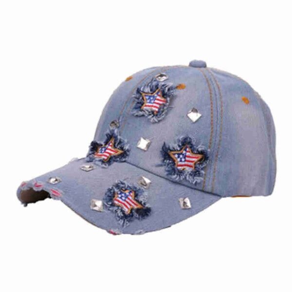 588775169 Snapback Vintage Denim Jeans Baseball Caps with American Flag Star