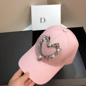 Spring Cotton Baseball Snapbacks Caps Luxury  Heart Shape Unisex Solid Color Sun Hat Outdoor Bones Adjustable