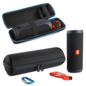 588741403 PU Carry Protective Carry Cover Case For JBL Flip 4 Flip4 Wireless Bluetooth Speaker Additional Space for Plug & Cables