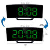 588596981 Fashion Curved Screen Clock Electronic Clock Large Screen LED Mirror Clock Silent Alarm Clock
