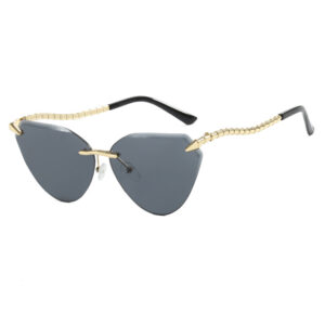 588596525 Snake leg frameless cut cat eye sunglasses, fashionable spicy girl sun protection sunglasses for women